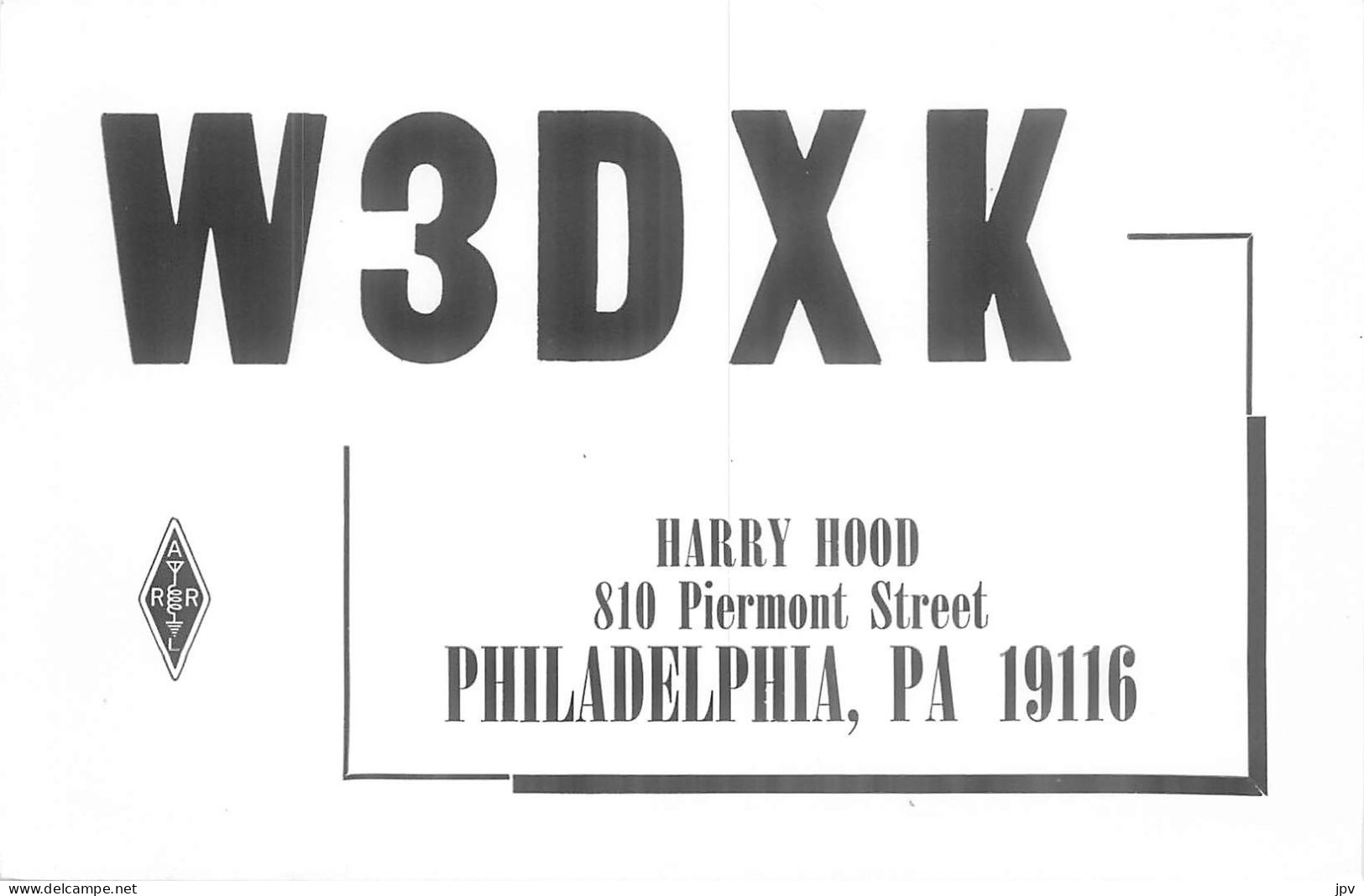 CARTE QSL : PHILADELPHIA . PENNSYLVANIE . USA . - Altri & Non Classificati