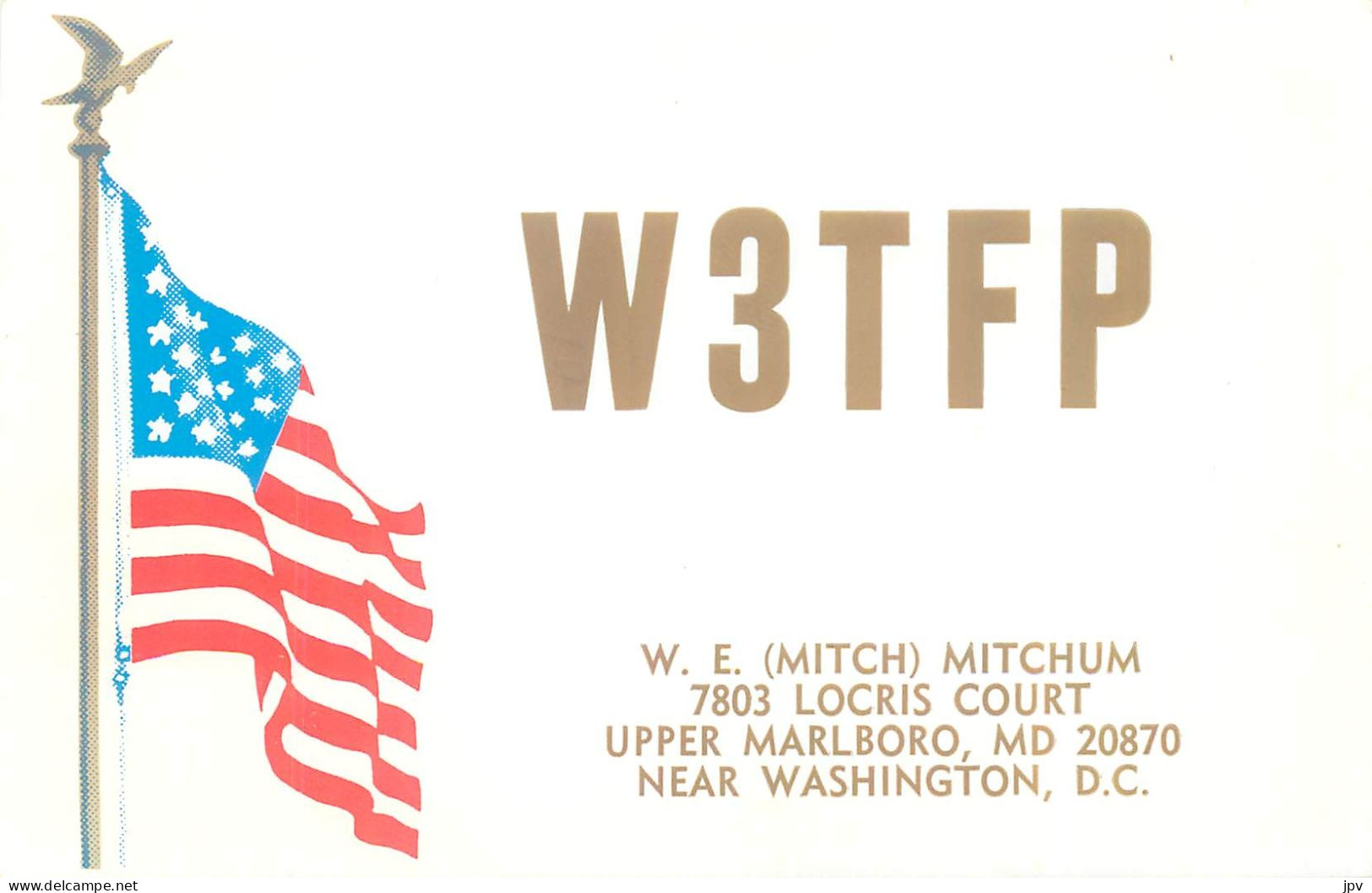 CARTE QSL : UPPER MARLBORO . MARYLAND . USA . 1979. - Sonstige & Ohne Zuordnung