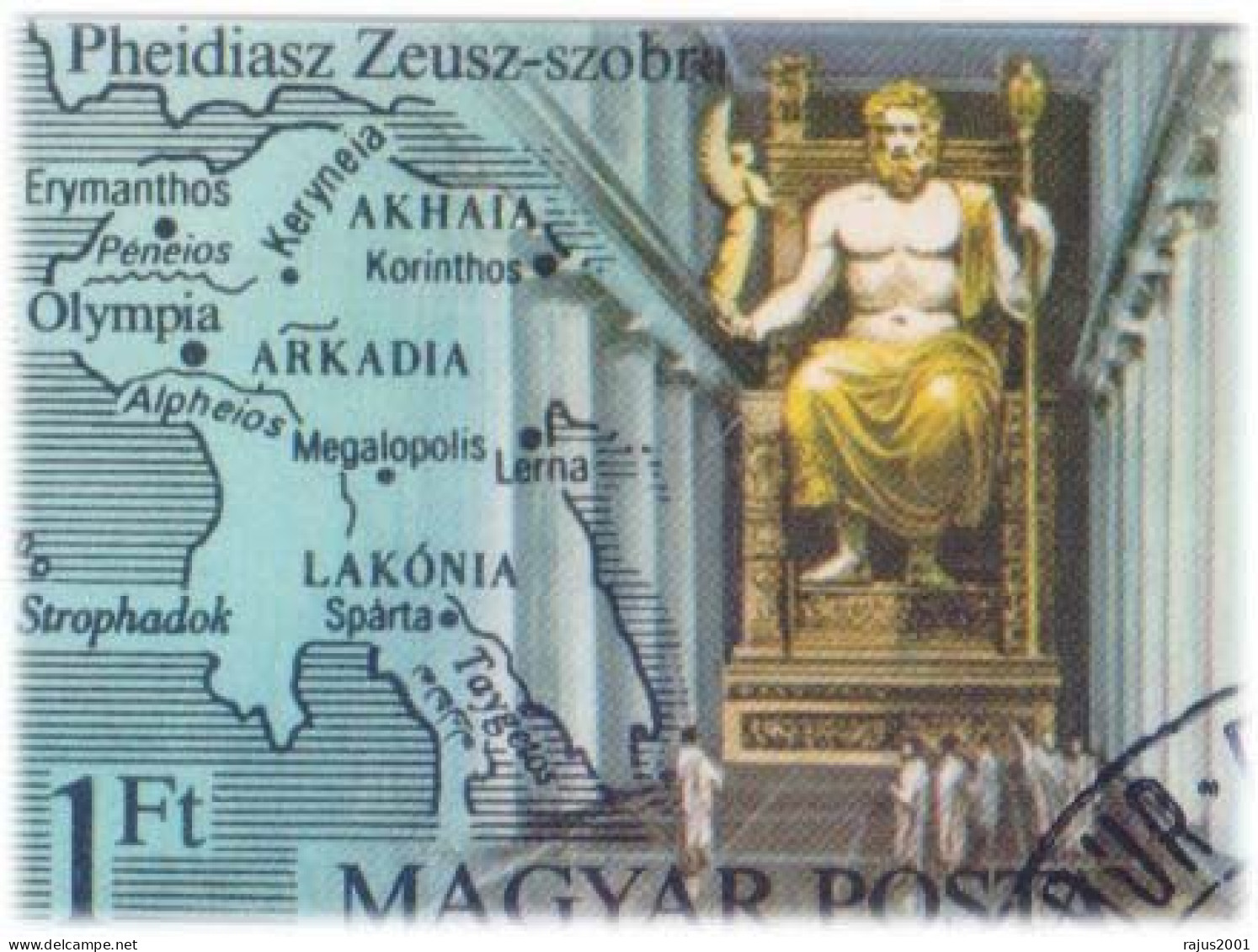 Seven Wonders Of The World, Zeus Statue Great Pyramid Of Giza God Of Sky & Thunder, Babylon, Artemis Greek Mythology FDC - Mitología