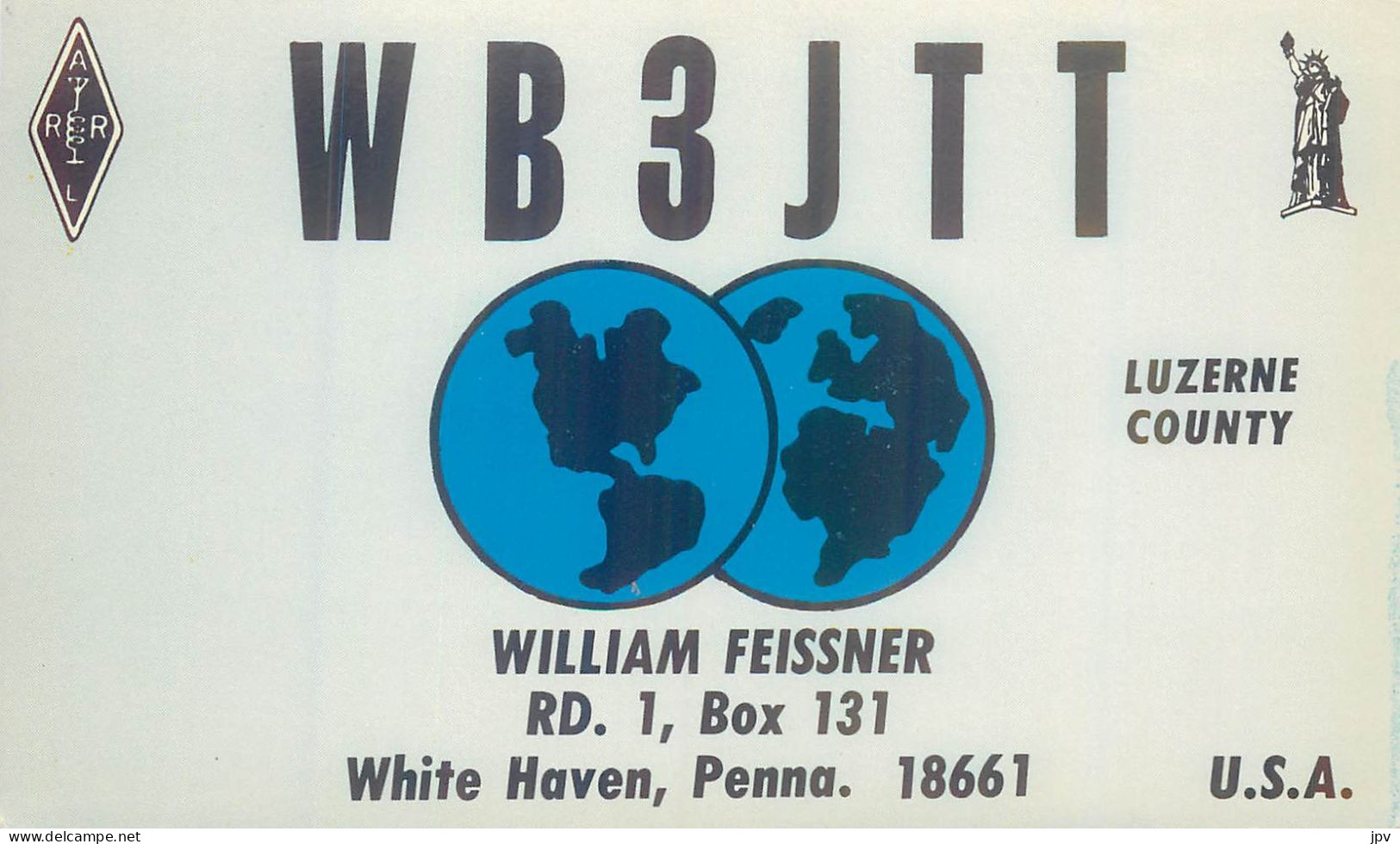 CARTE QSL : WHITE HAVEN . PENNSYLVANIE . USA . 1978. - Otros & Sin Clasificación