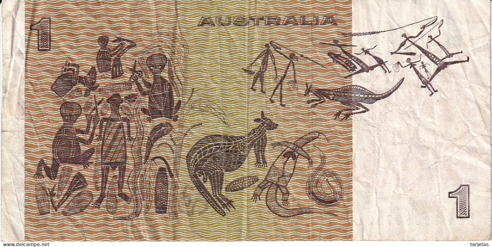 BILLETE DE AUSTRALIA DE 1 DOLLAR AÑOS 1974-83 SERIE DEA  (BANKNOTE) - 1974-94 Australia Reserve Bank (paper Notes)