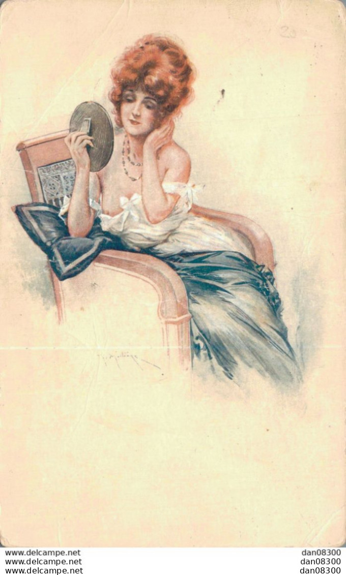 LES DEMI VIERGES FEMME ASSISE DANS UN FAUTEUIL UN SEIN NU  ILLUSTRATION DE MAURICE MILLIERE - Milliere