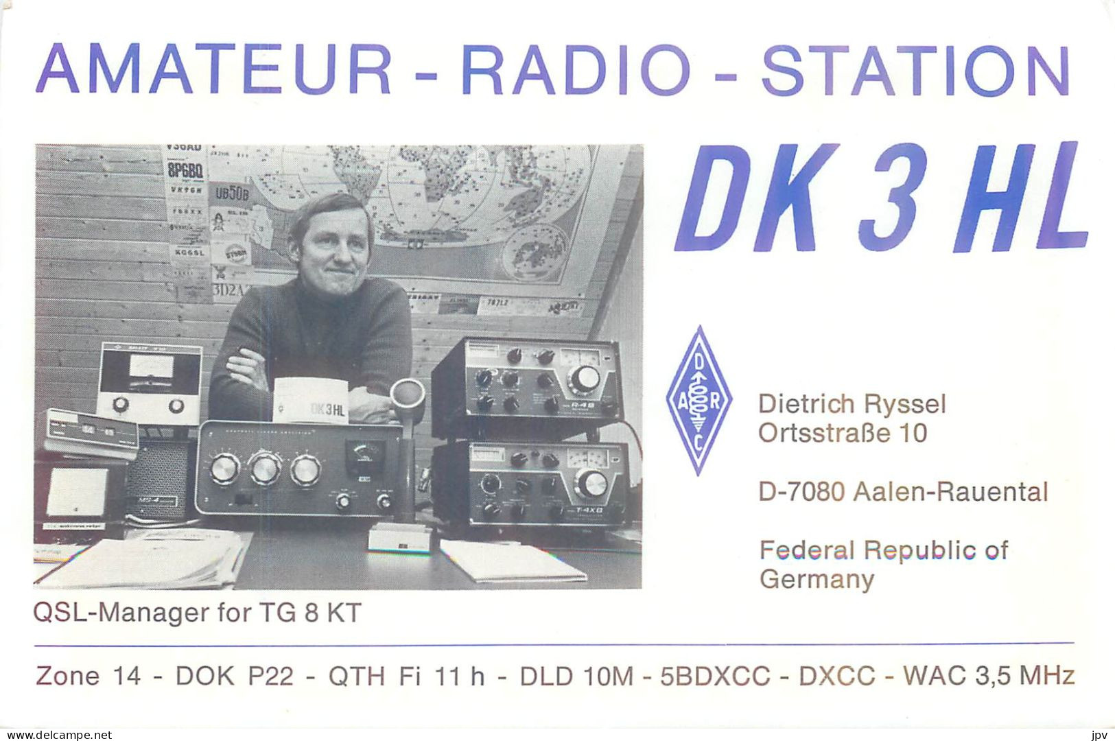 CARTE QSL : AALEN-RAUENTAL. ALLEMAGNE. GERMANY. 1977. - Andere & Zonder Classificatie