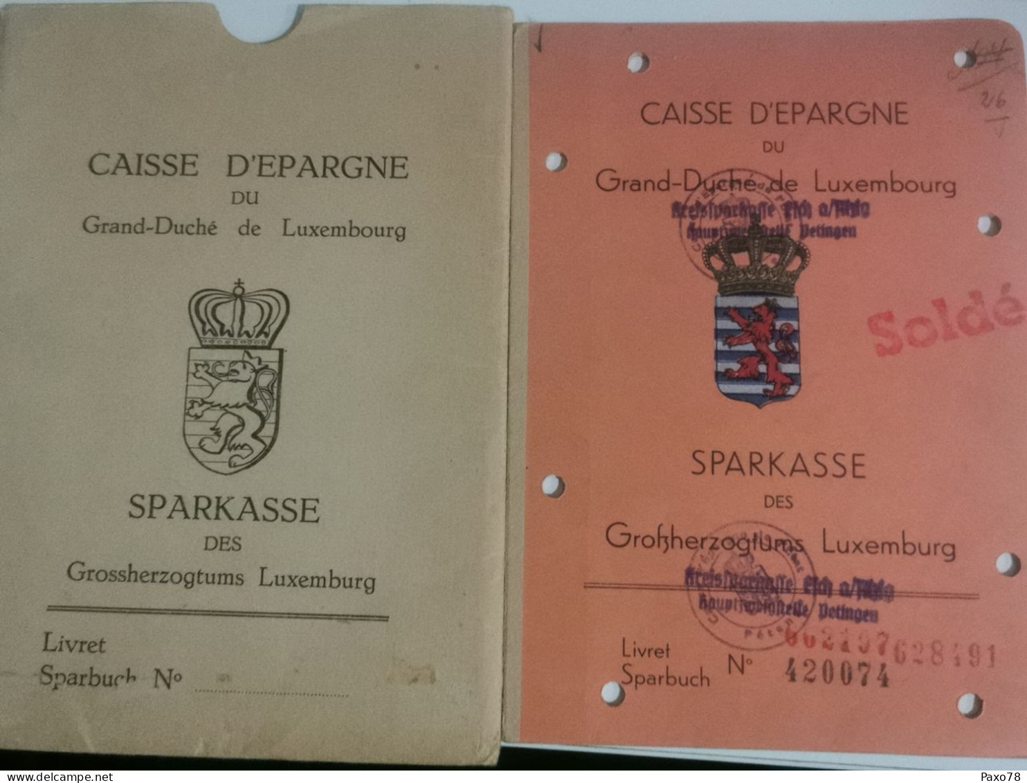 Sparbuch, Caisse D'épargne Luxembourg 1941 Niedercorn - 1940-1944 Occupation Allemande