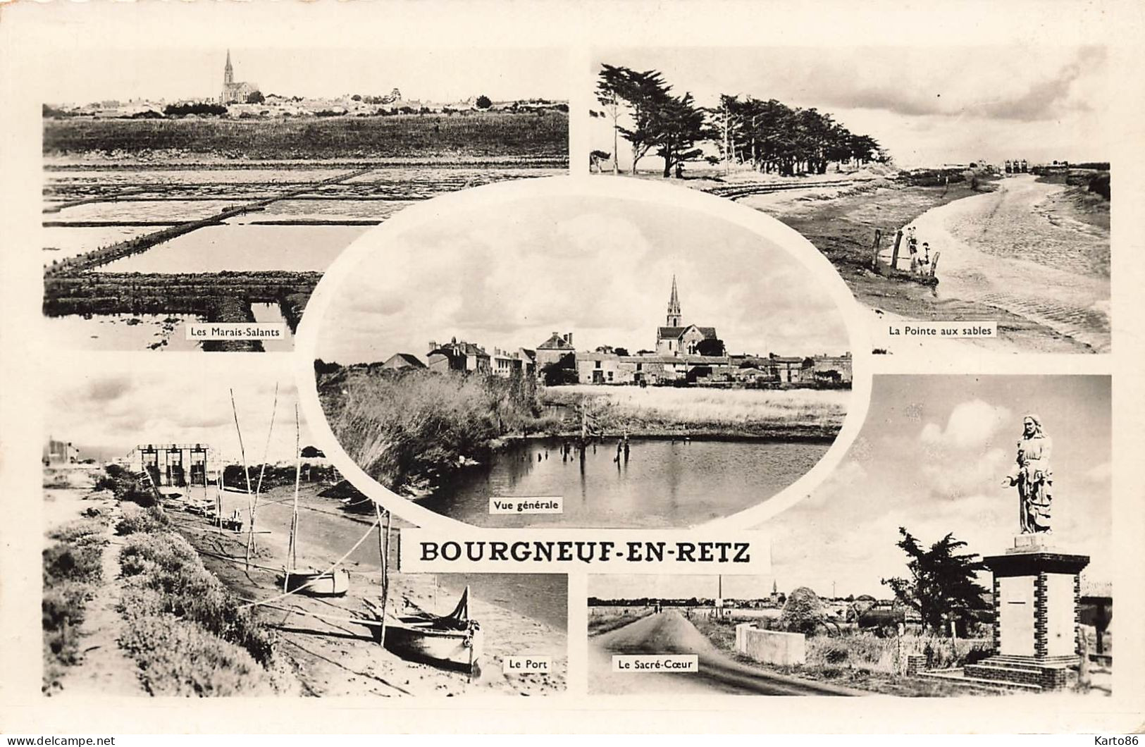 Bourgneuf En Retz * Souvenir De La Commune * Cpa 5 Vues - Bourgneuf-en-Retz