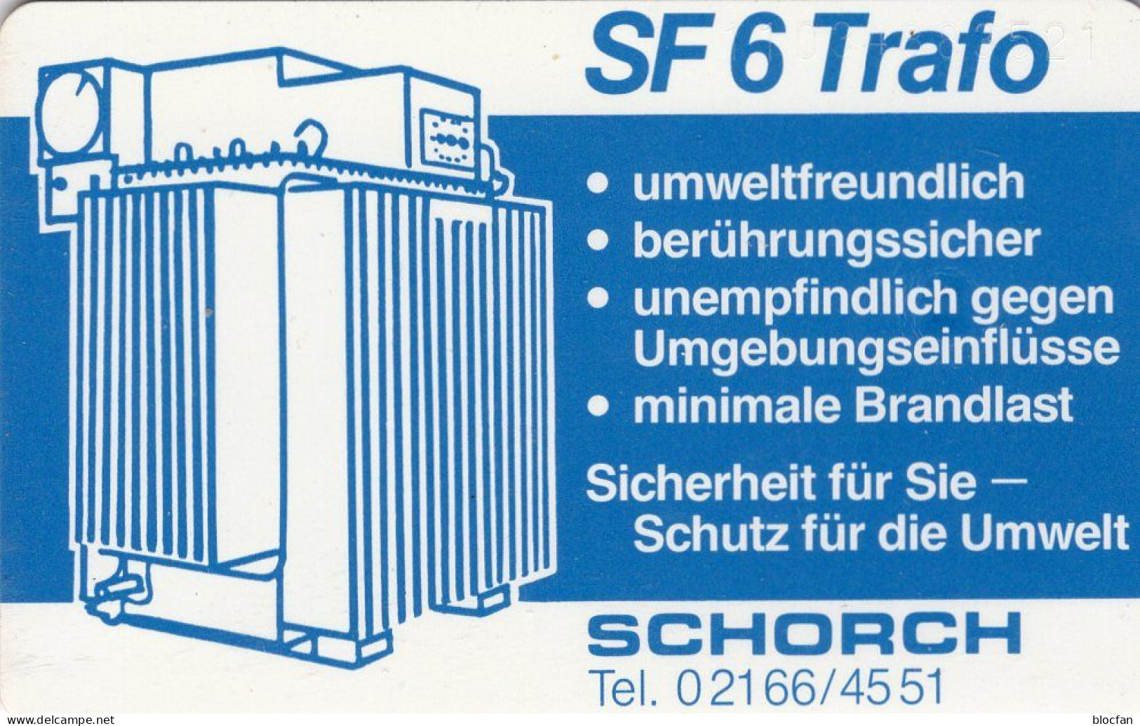 Schorch-Trafo TK K269/1991 ** 60€ Transformatoren SF6 Problemlose Verbindung Sicherheit TC Industry Phonecard Of Germany - K-Series: Kundenserie