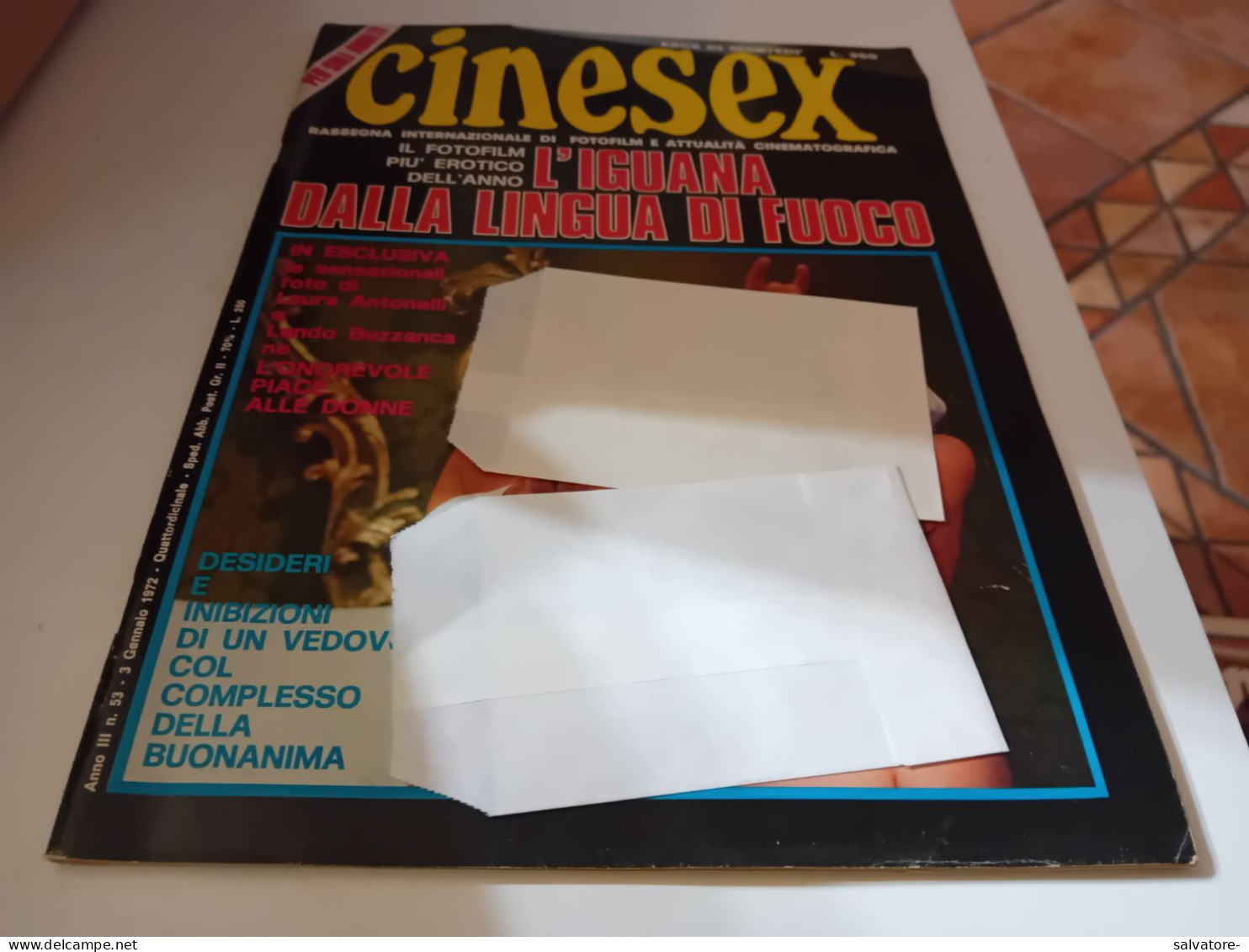 RIVISTA SEX CINESEX  3 GENNAIO 1972 - Cinéma