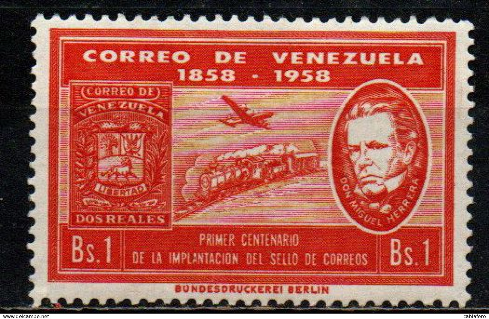 VENEZUELA - 1959 - Centenary Of Venezuelan Postage Stamps - MNH - Venezuela