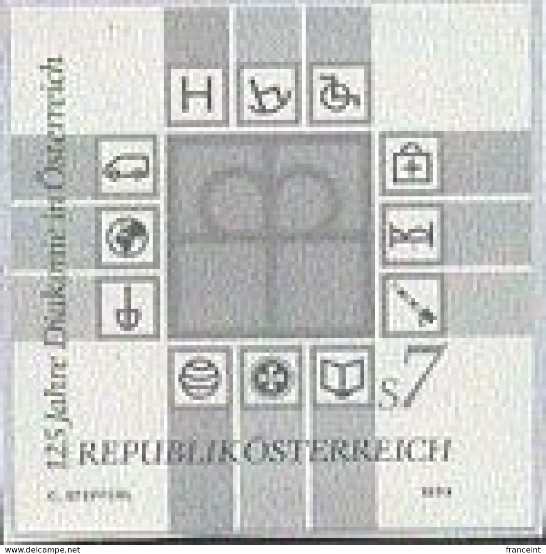 AUSTRIA(1999) Symbols Of Welfare. Black Print. 125th Year Of Austrian Social Welfare. Scott No 1788. - Proofs & Reprints