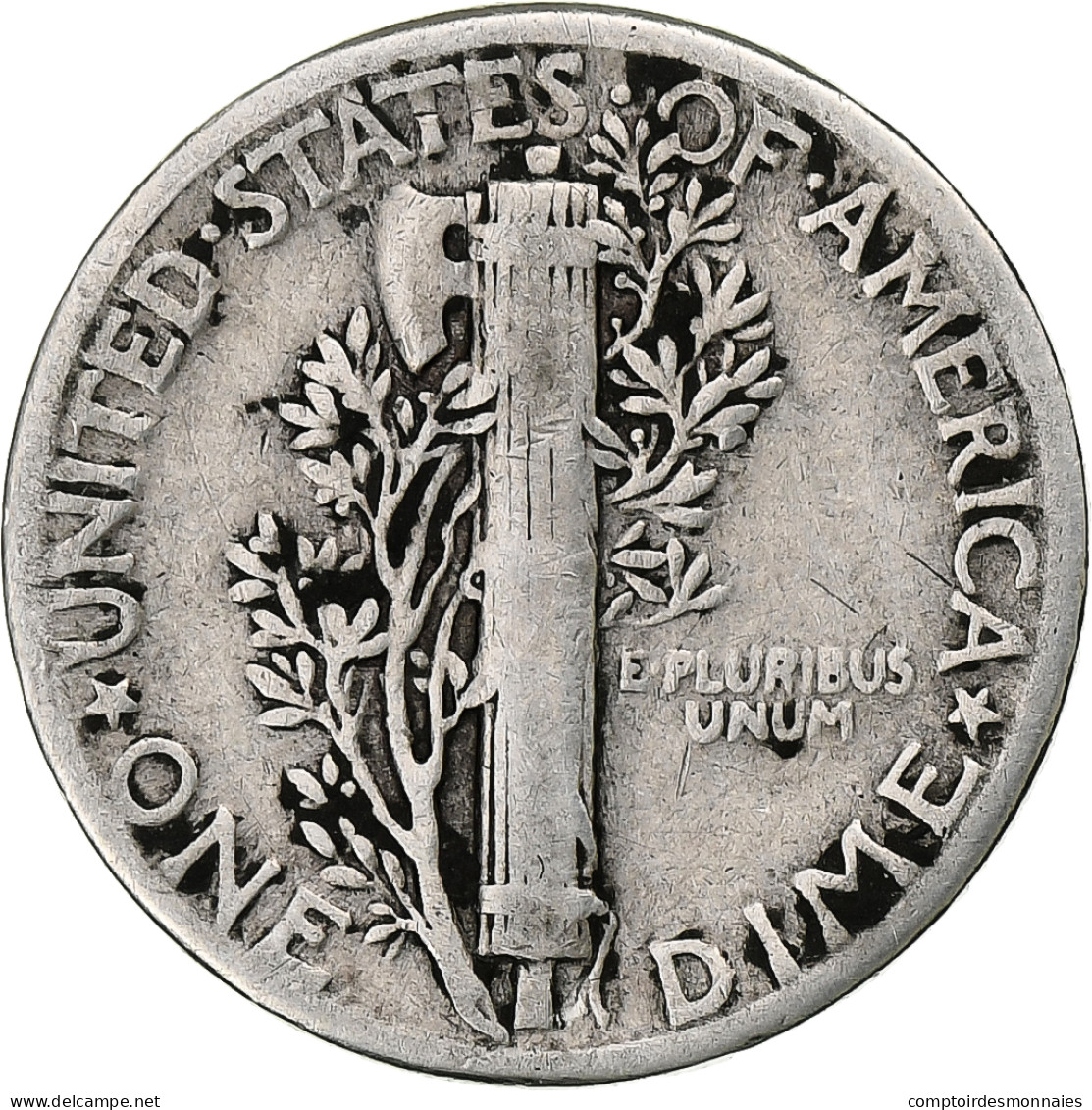 États-Unis, Mercury Dime, 1945, Philadelphie, Argent, TB+, KM:140 - 1916-1945: Mercury