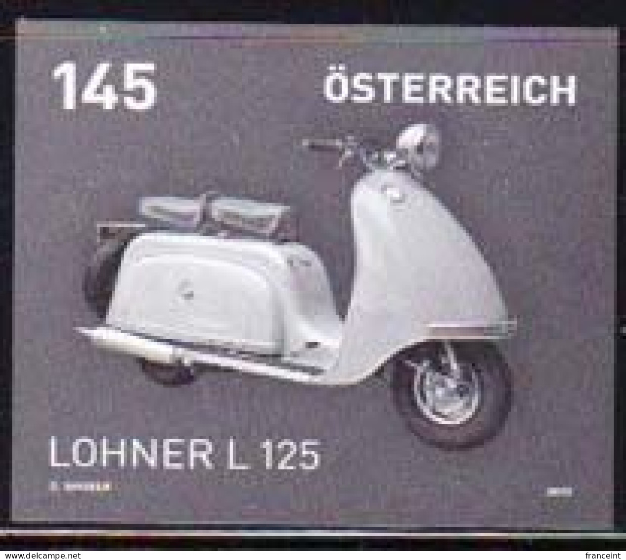 AUSTRIA(2012) Lohner L 125 Motorcycle. Black Print. - Ensayos & Reimpresiones