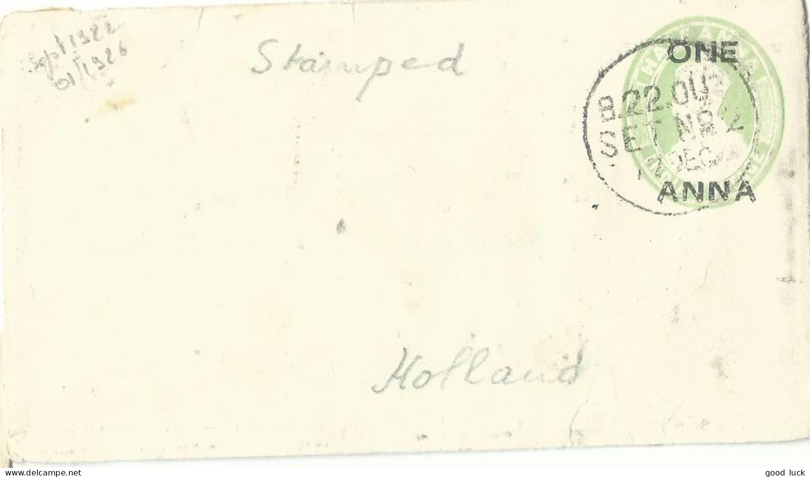 INDE ENTIER 3A  MEHSANA  POUR LA HAYE ( PAYS BAS ) DE 1922LETTRE COVER - Covers