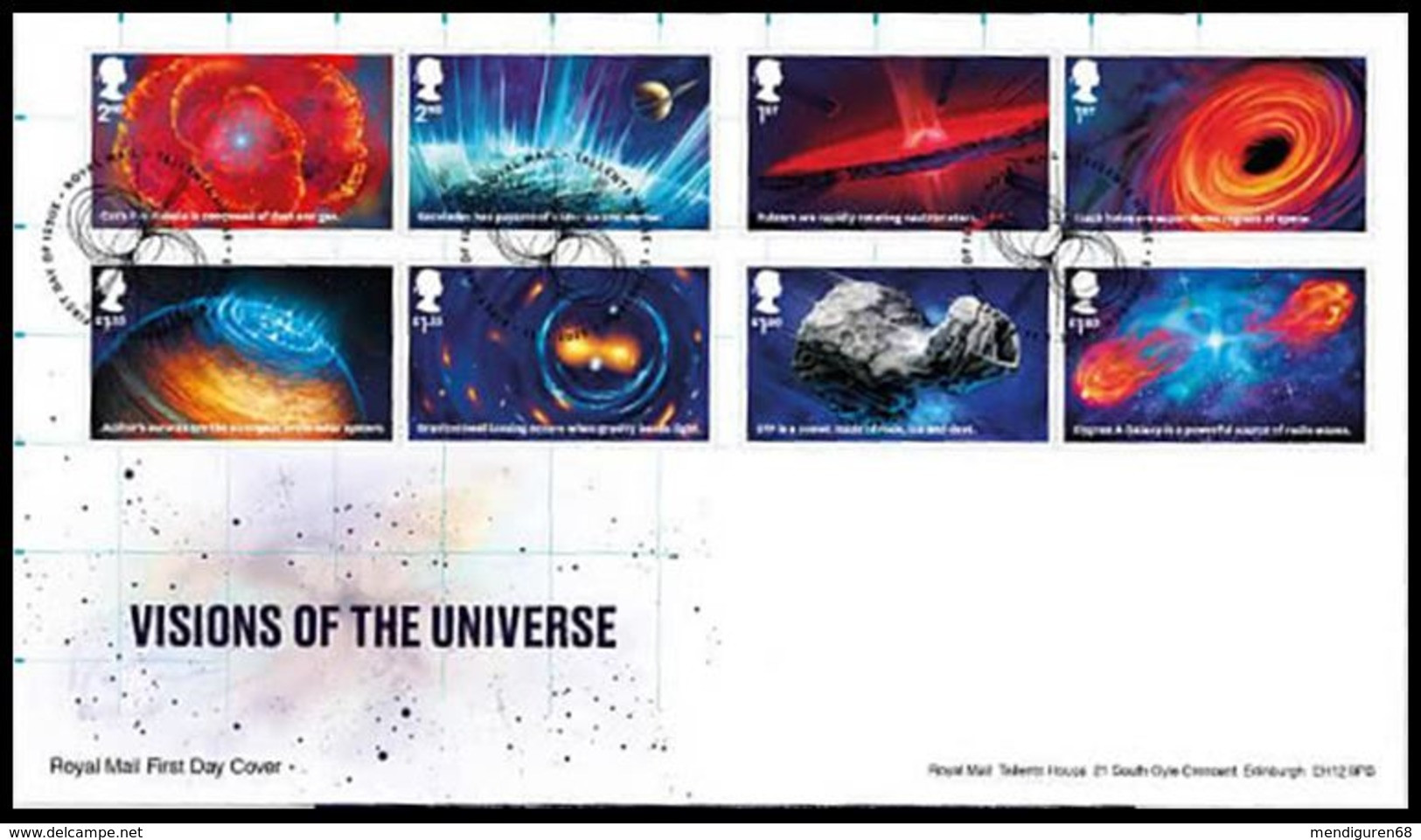 GROSSBRITANNIEN GRANDE BRETAGNE GB 2020 VISIONS OF THE UNIVERSE SET 8V. FDC SG 4322-29 MI 4532-39 YT 4934-41 - 2011-2020 Decimale Uitgaven