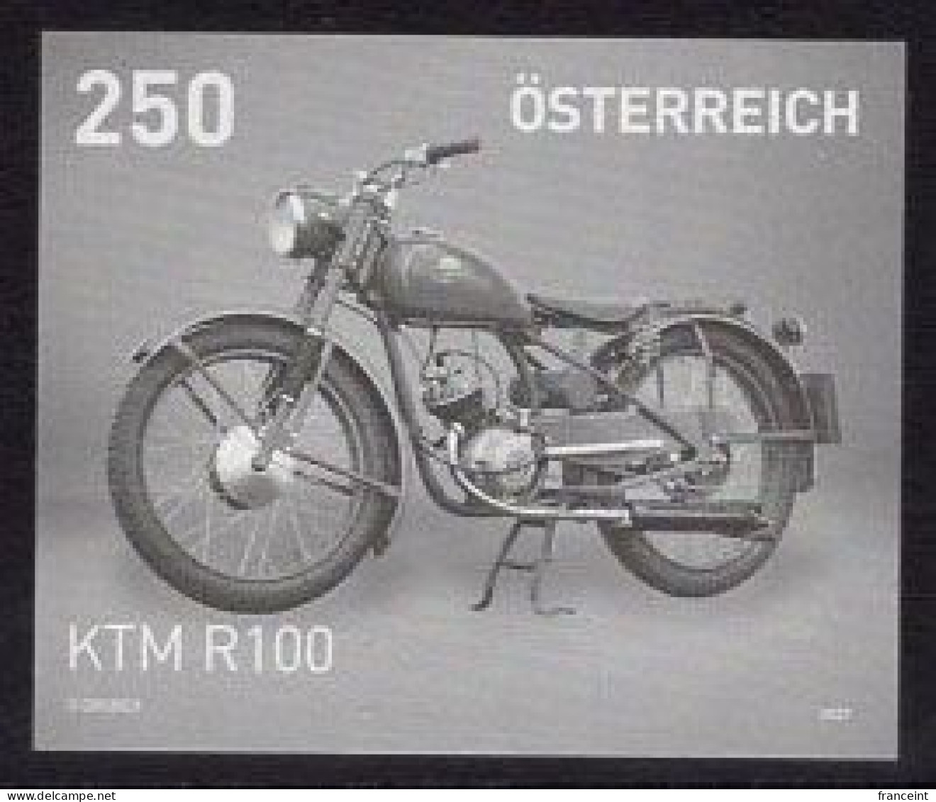 AUSTRIA(2023) KTM R100 Motorcycle. Black Print. - Ensayos & Reimpresiones