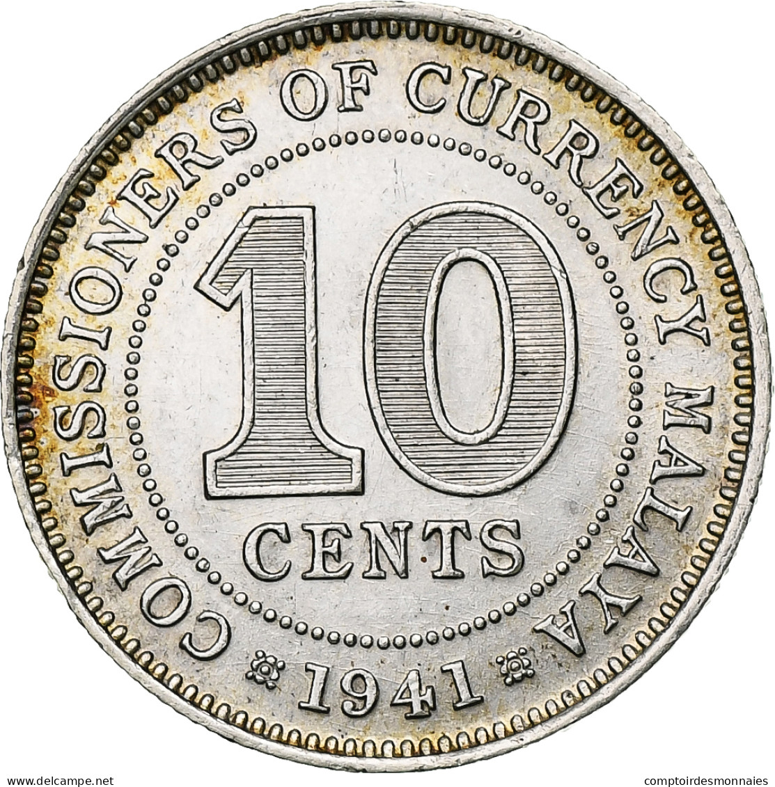 Malaisie, George VI, 10 Cents, 1941, Argent, SUP, KM:4 - Kolonies