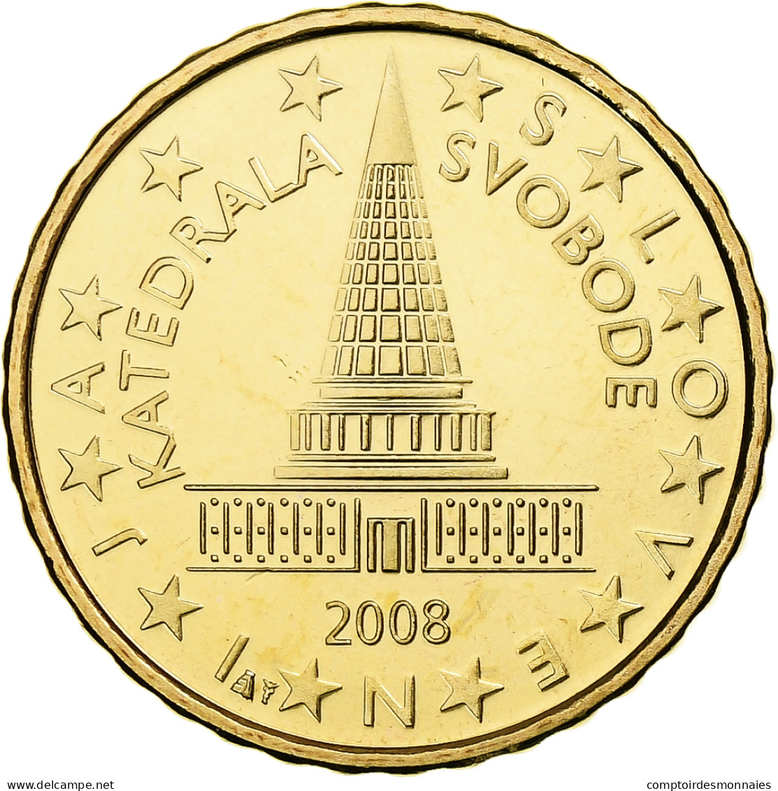 Slovénie, 10 Euro Cent, 2008, Laiton, FDC, KM:71 - Slovénie