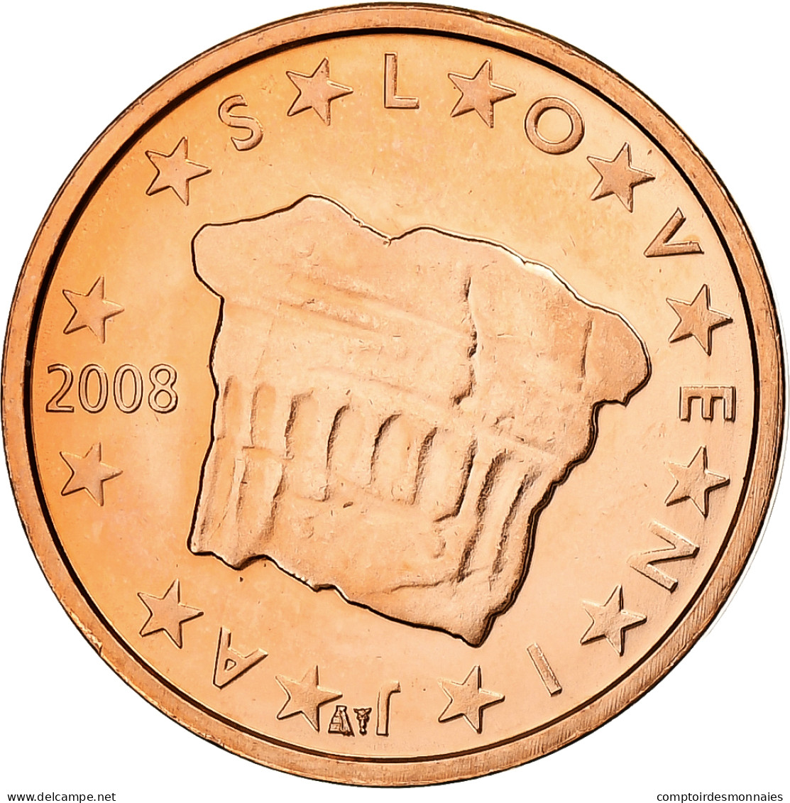 Slovénie, 2 Euro Cent, 2008, Cuivre Plaqué Acier, FDC, KM:69 - Slowenien