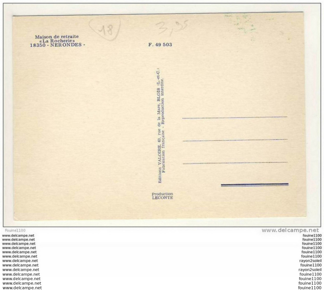 Format 15 Cm X 10,5 Cm Carte De Nérondes Maison De Retraite  La Rocherie  ( Billard ) ( Recto Verso ) - Nérondes