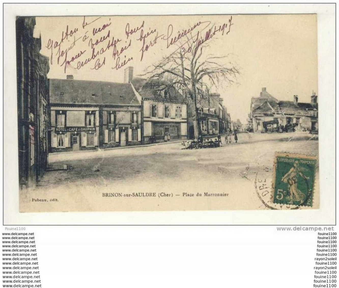 Carte De Brinon Sur Sauldre   Place Du Marronnier  ( Recto Verso ) - Brinon-sur-Sauldre