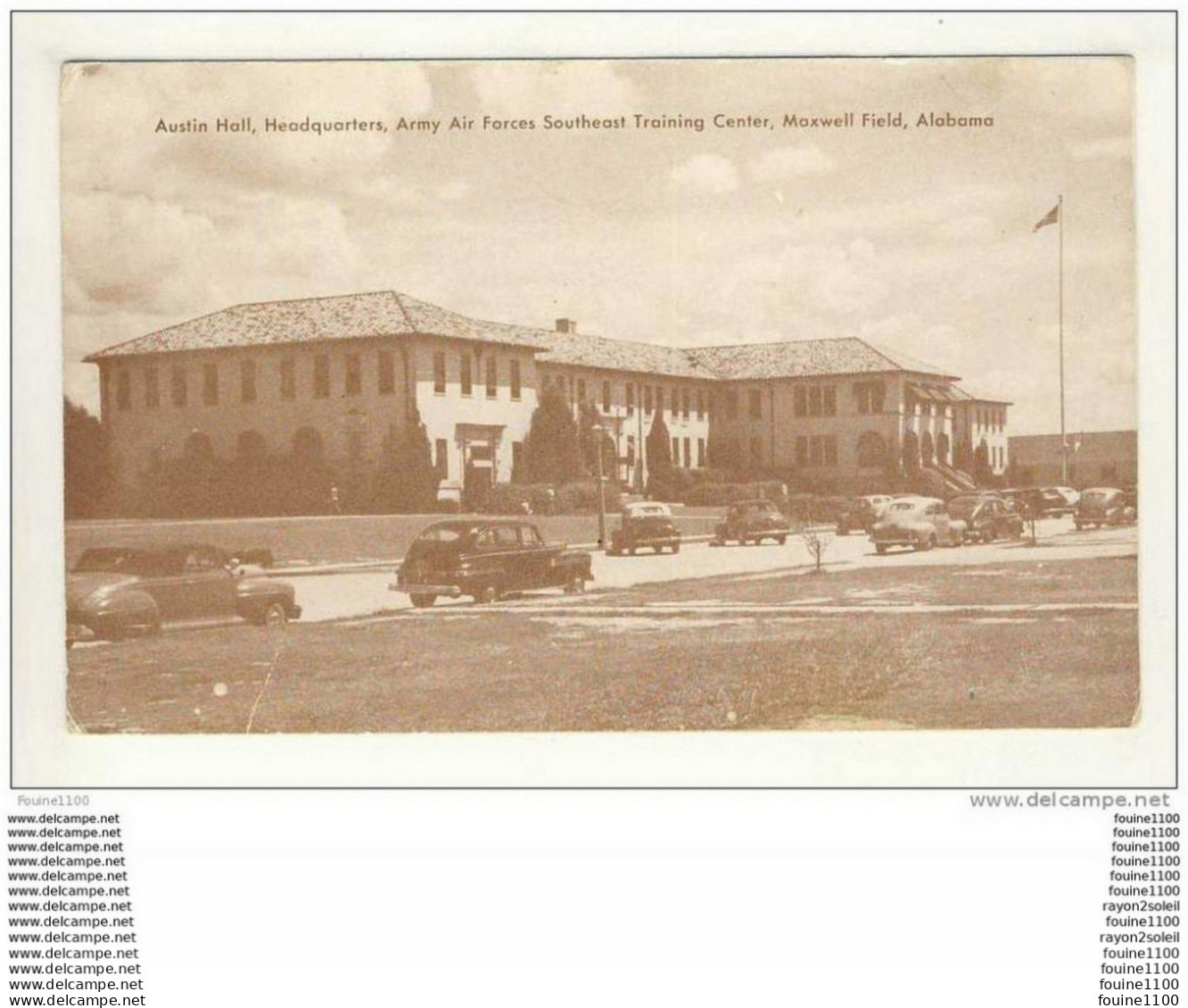 Austin Hall Héadquarters Army Air Forces Southeast Training Center Maxwell Field  Alabama  ( Recto Verso ) - Autres & Non Classés