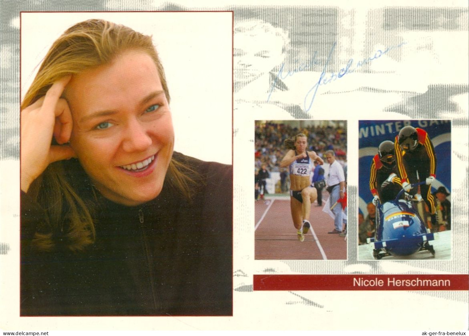 AK Dreispringerin Nicole Herschmann Rudolstadt Olympischer Sport-Club Berlin OSC Bronze Olympia Olympische Spiele - Autogramme