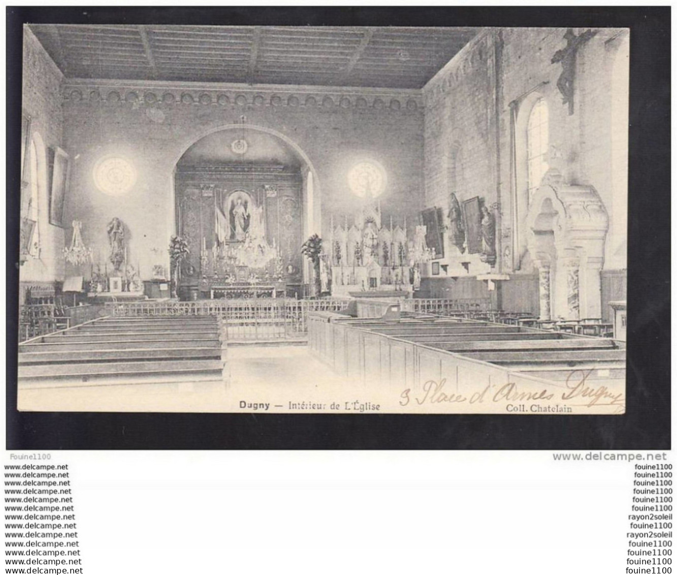 Carte  De  Dugny  Intérieur De L' église  ( Recto Verso ) - Dugny