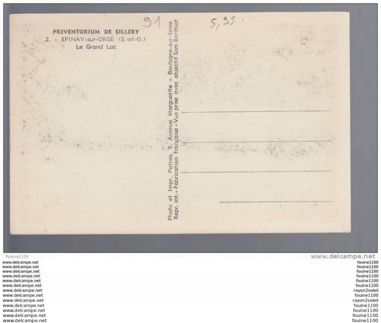 Carte D'  EPINAY SUR ORGE  Préventorium De Sillery   ( Recto Verso ) - Epinay-sur-Orge