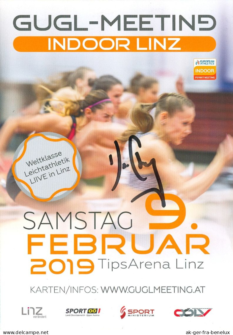 Autogramm Dreispringer Fabian Florant Gugl Meeting Linz 2019 Linzer TipsArena Nederland Niederlande Olympia Olympionike - Autografi