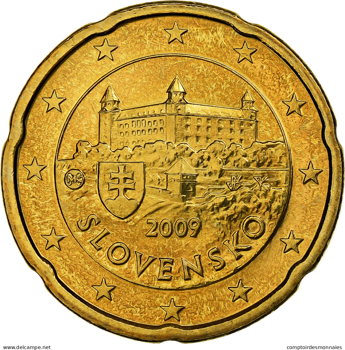Slovaquie, 20 Euro Cent, 2009, Kremnica, Laiton, FDC, KM:99 - Slowakei