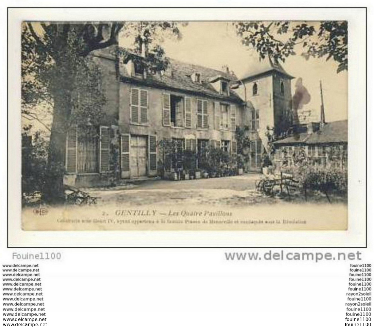 Carte Peu Courante De Gentilly  Les Quatre Pavillons Ayant Appartenu à La Famille Pinson De Menerville - Gentilly