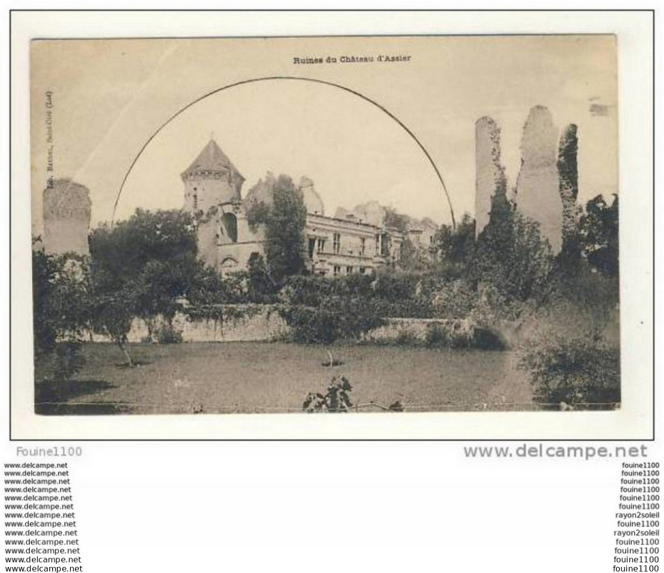 Carte Des Ruines Du Château D' Assier - Assier