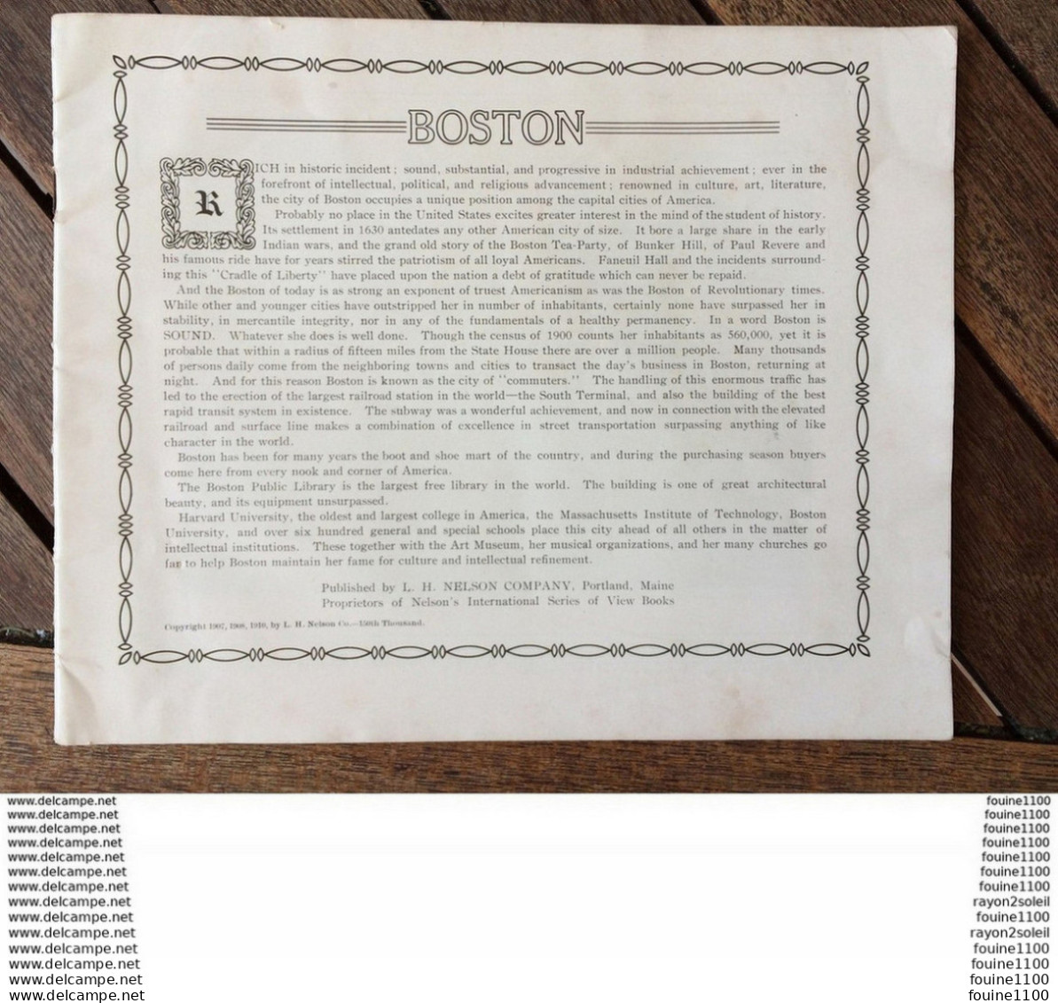 Facicule De 50 Pages Avec 50 Vues De  BOSTON  ( Manque La Couverture ) - Boston