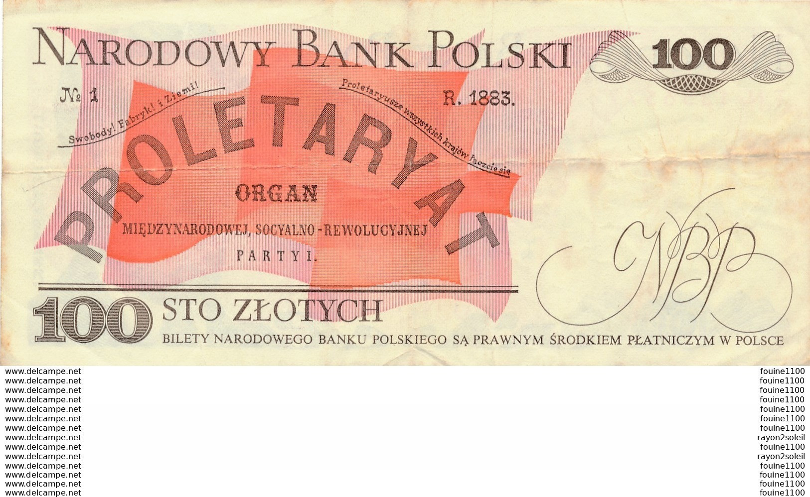 Billet  De Banque Narodowy Bank Polski  100 Tysiac Zlotych - Pologne