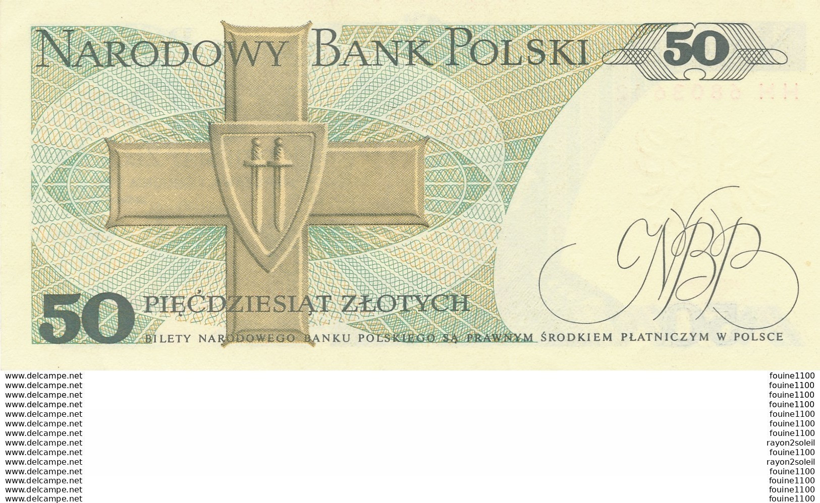 Billet De Banque  BANK POLSKI - 50 PIECDZIESIAT ZLOTYCH 1988 - Pologne