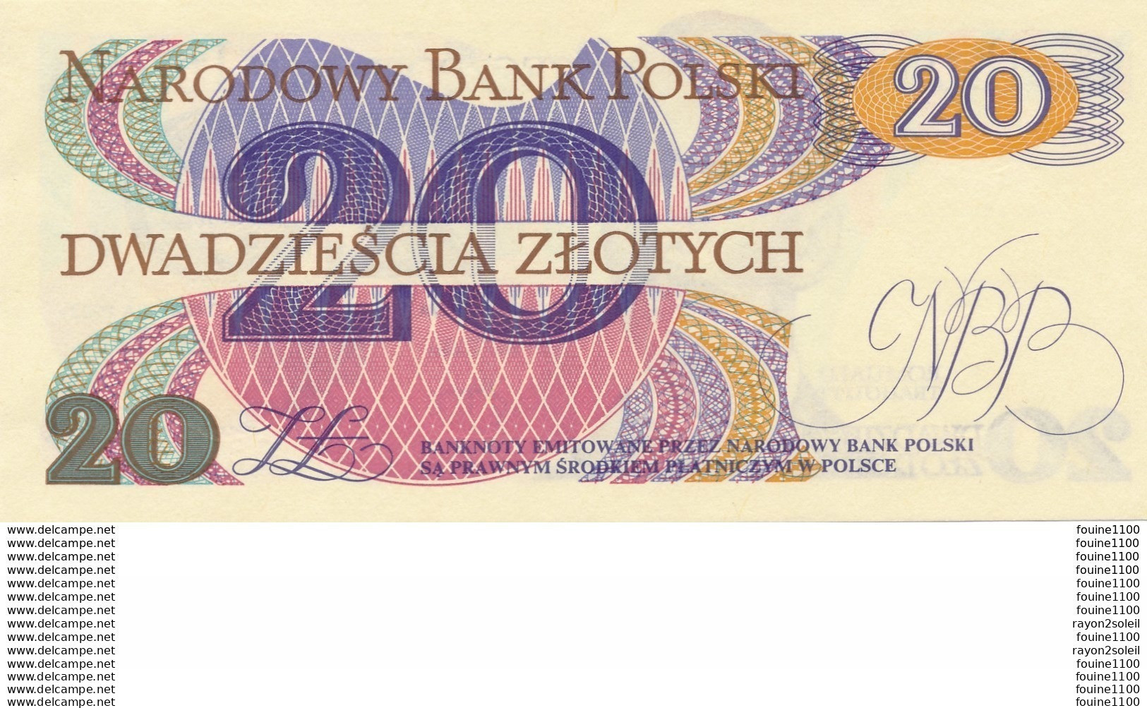 Billet De Banque Pologne  Polski  20 - Pologne