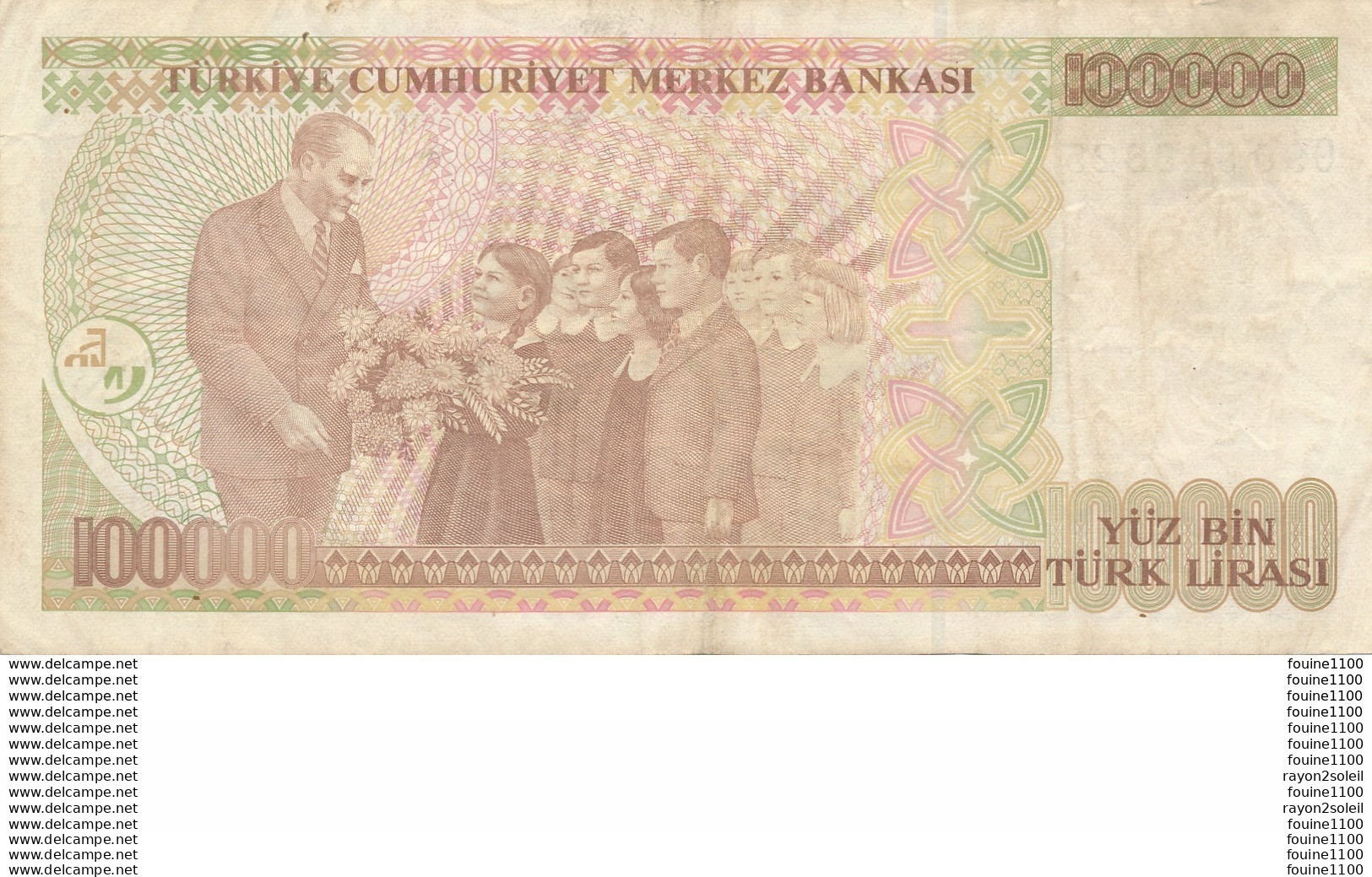 Billet De Banque  Turquie   Turkiye  100000 Turk Lirasi - Turquie