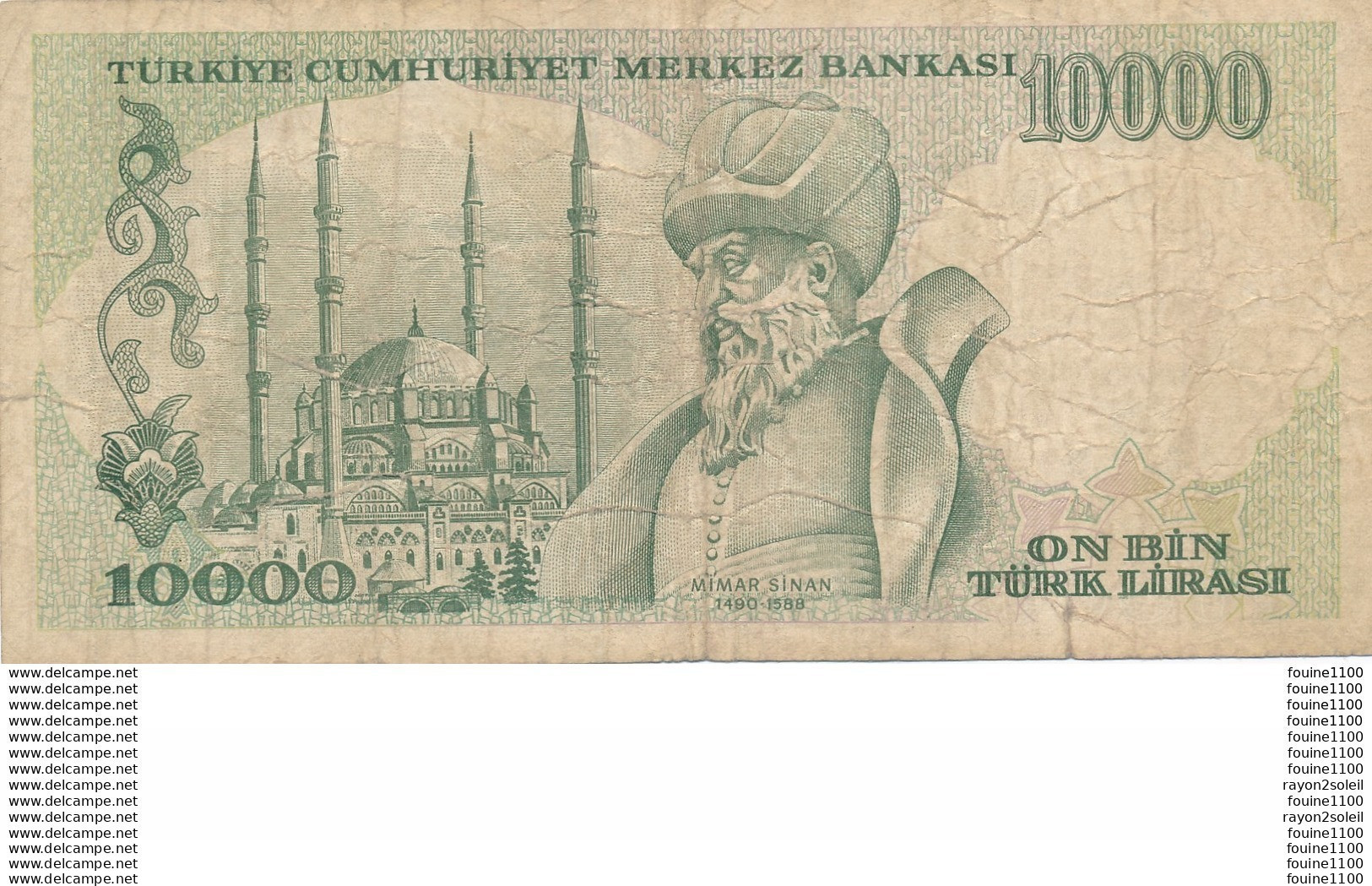 Billet  De Banque Turquie  Turkiye  10000 Turk Lirasi - Turquie