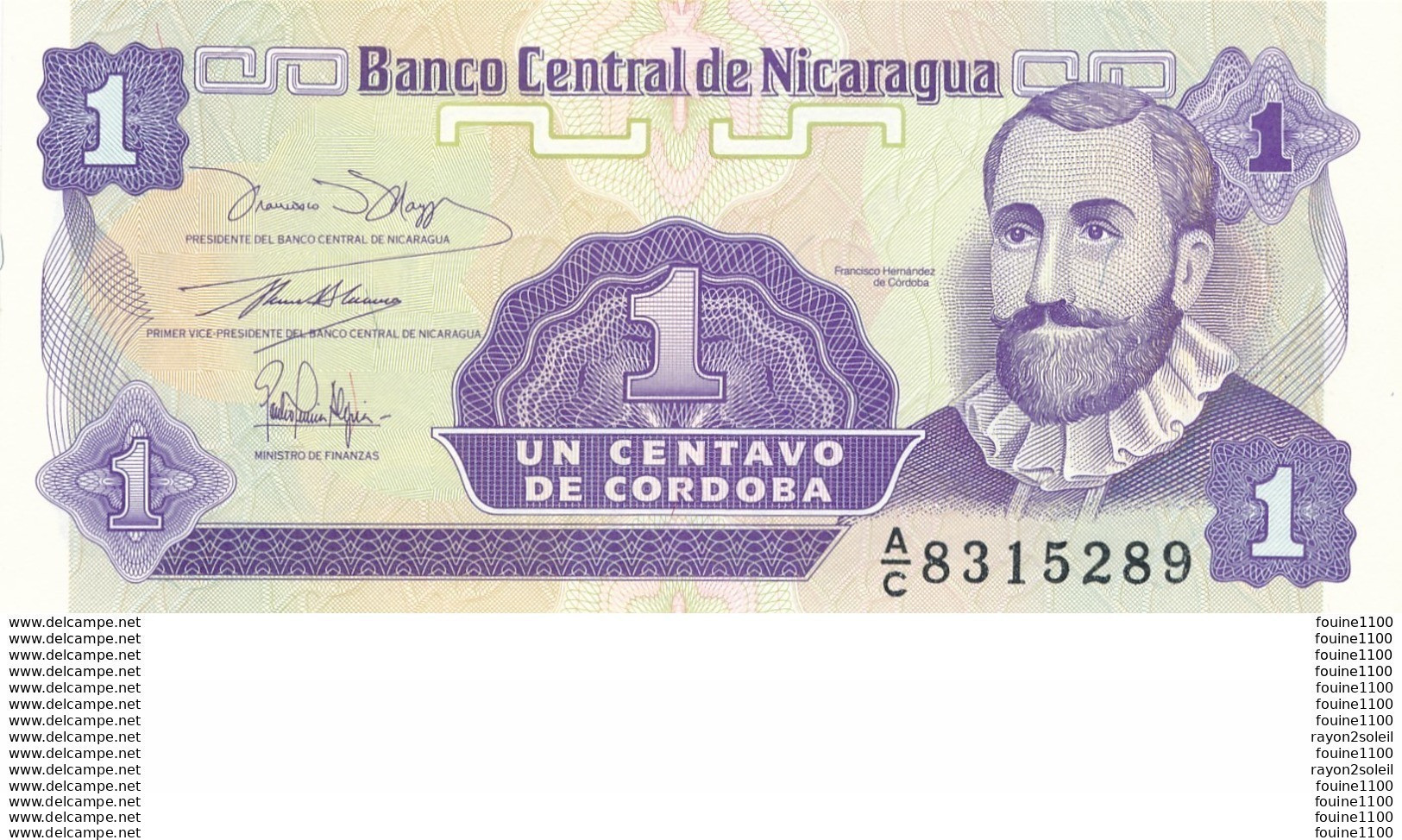 Billet De Banque  Nicaragua  1 Centavo De Cordoba - Nicaragua