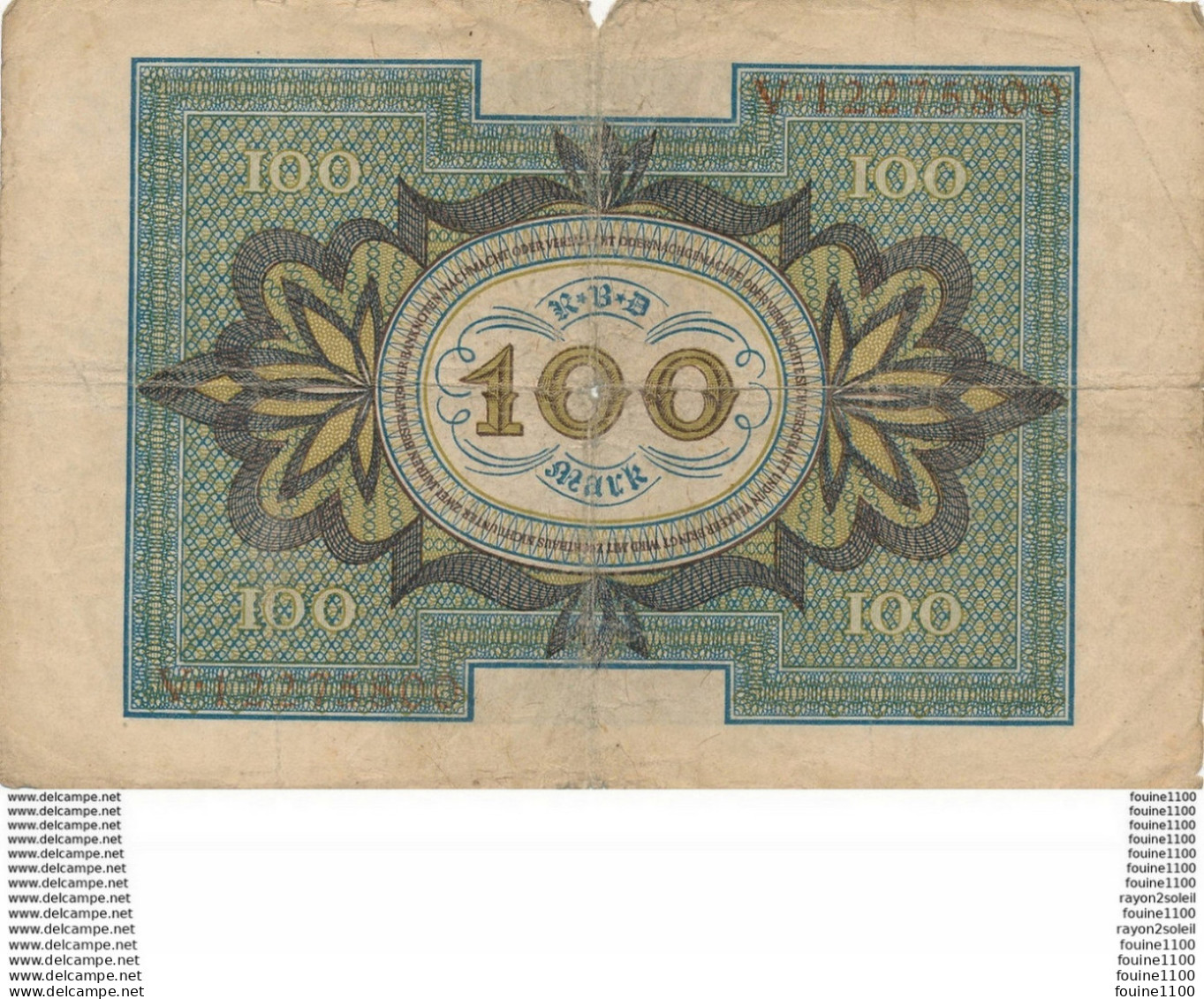 Billet De Banque  Germany ALLEMAGNE 100 MARK 1920 ( Mauvais état ) - 100 Mark