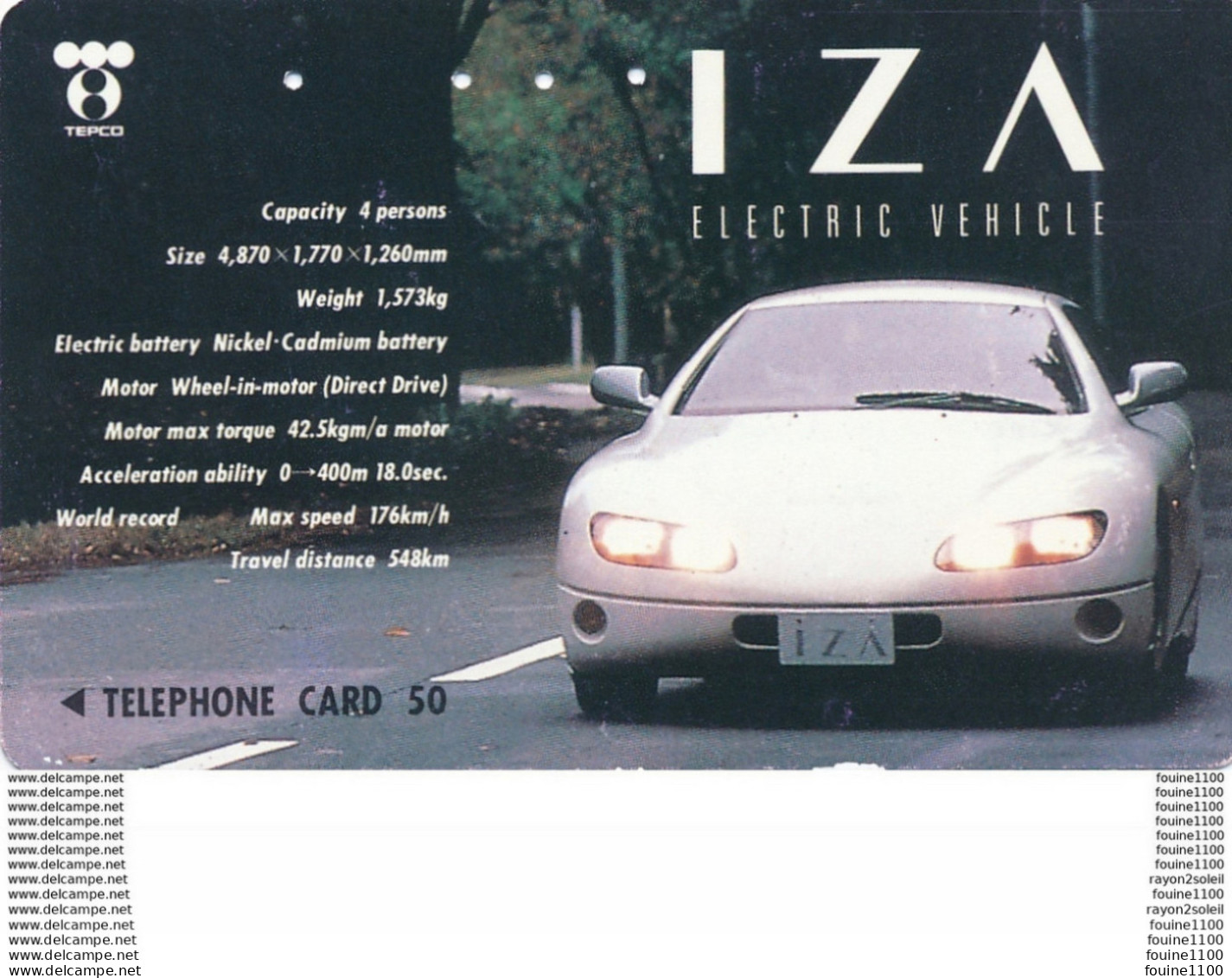 Télécarte Japon Carte Téléphone  Card  VOITURE ELECTRIQUE IZA - Voitures