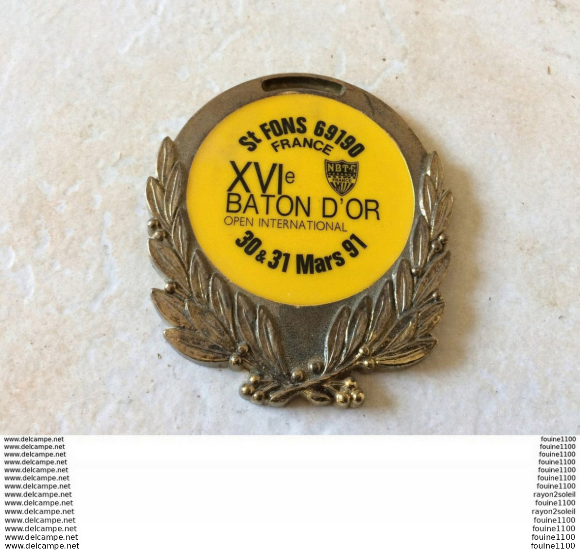 Médaille ( Majorette ) XVIe Baton D'or SAINT FONS 69190  30 Et 31 Mars 1991 - Non Classés