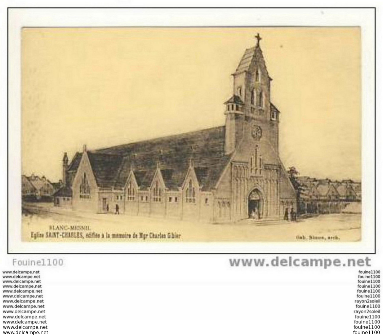 Carte De Blanc Mesnil  L' église  édifiée à La Mémoire De Mgr Charles Gibier ( Dessin Peut - être ) - Le Blanc-Mesnil
