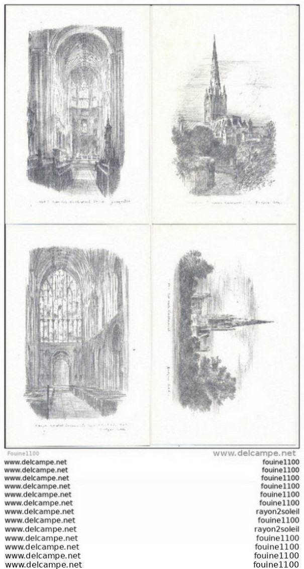 Lot De 4 Cartes ( 9,5 X 14,5 Cm ) Norwich Cathedral ( Postcard Picture By Judges Ltd Hastings ( Recto Verso ) - Norwich