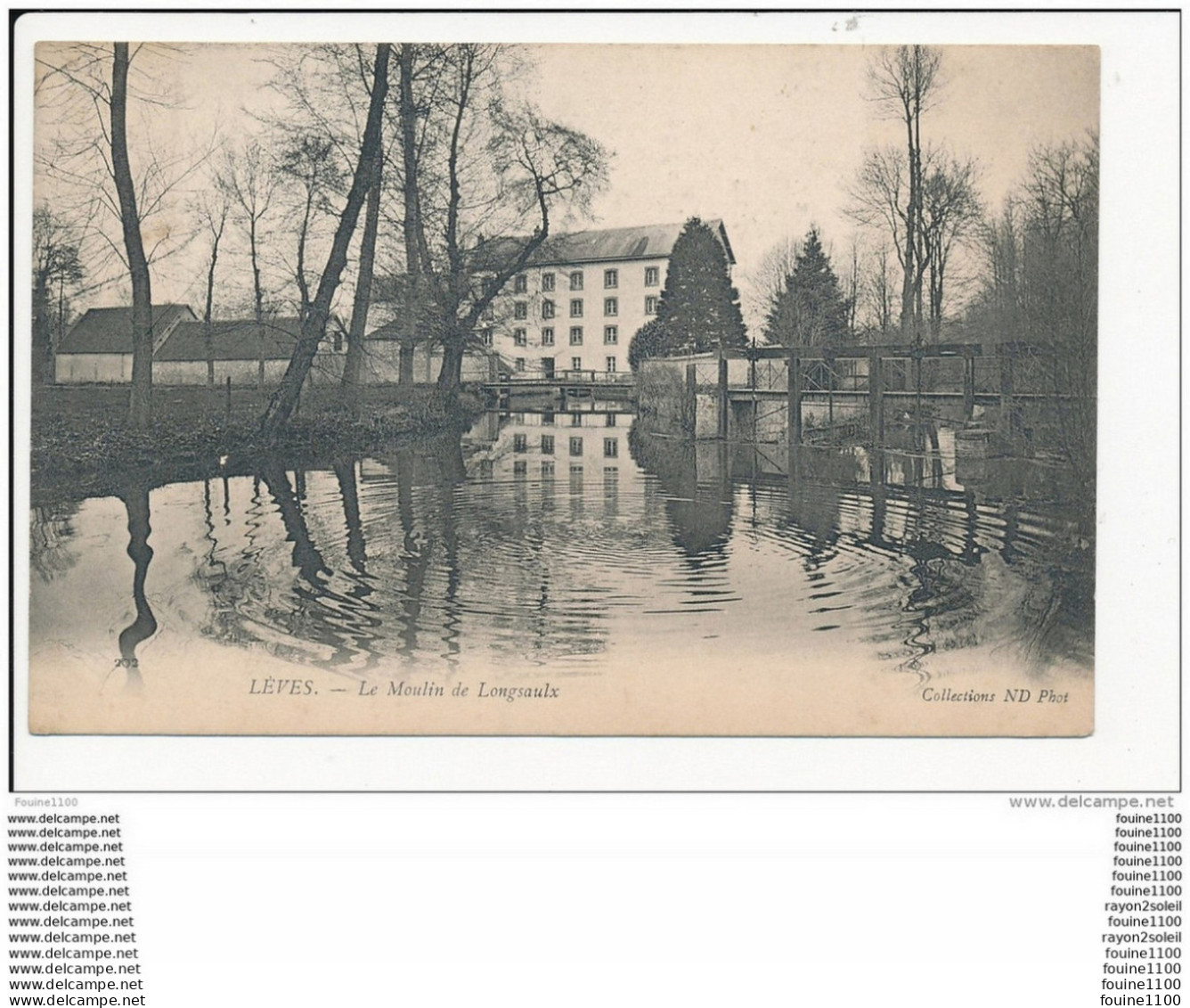 Carte De Lèves Le Moulin De Longsaulx ( Pub Au Dos à L' Abeille Rue De Passy à Paris Horlogerie Bijouterie ( Recto Verso - Lèves