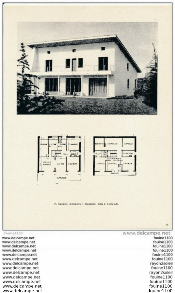 Architecture Ancien Plan D'une Villa à LEMINADE  ( Architecte P. MILLET  à MAZAMET   ) - Architektur