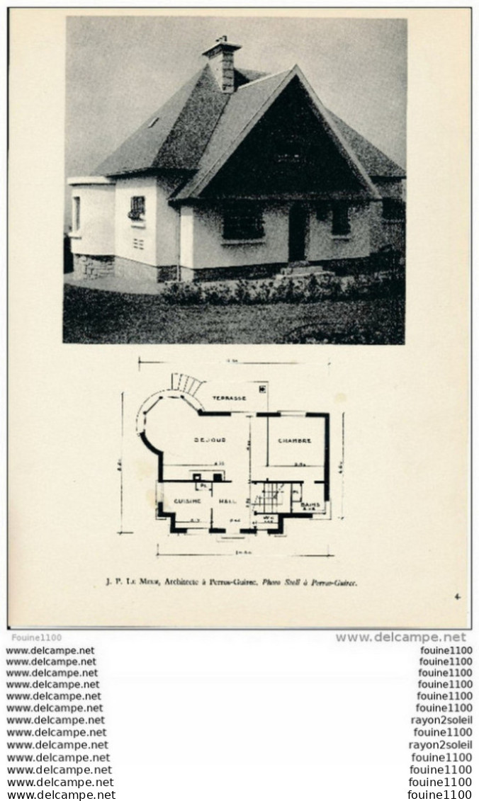 Achitecture Ancien Plan De Maison / Villa ( Architecte J. P. LE MEUR à PERROS GUIREC   ) Photo Stoll à Perros Guirec - Architecture
