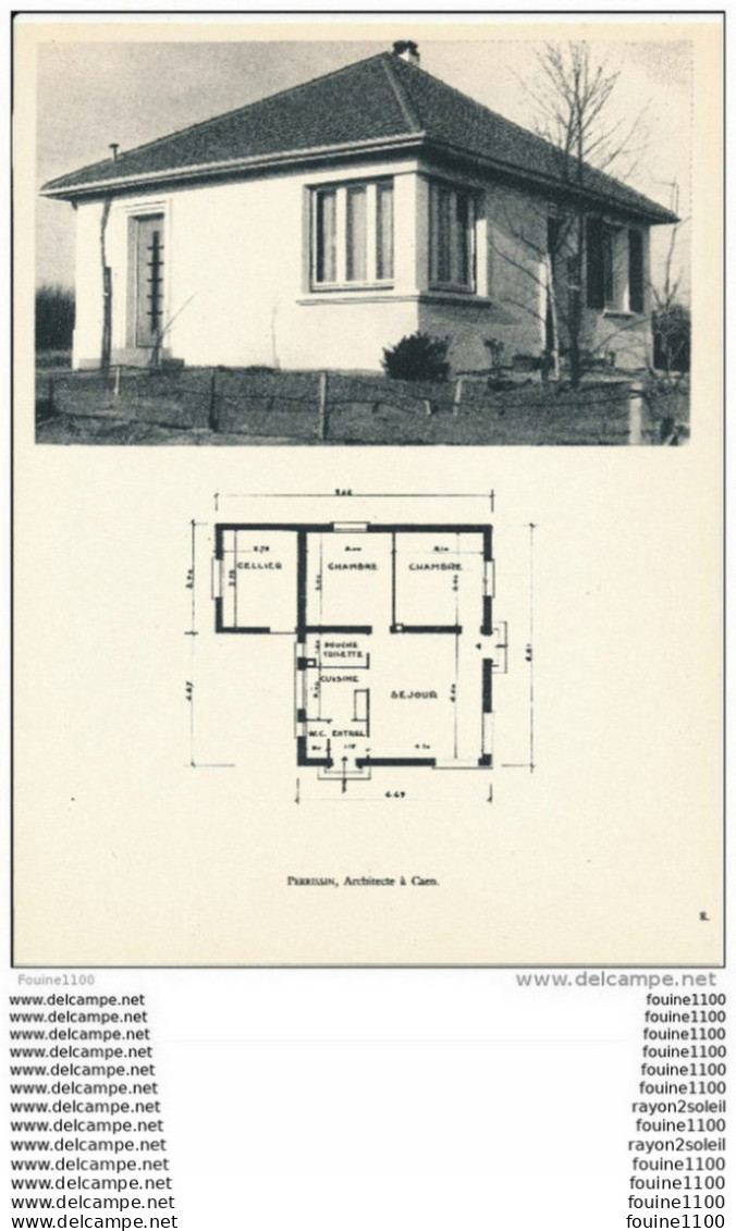 Achitecture Ancien Plan De Maison / Villa ( Architecte PERRISSIN  à CAEN  ) - Architecture