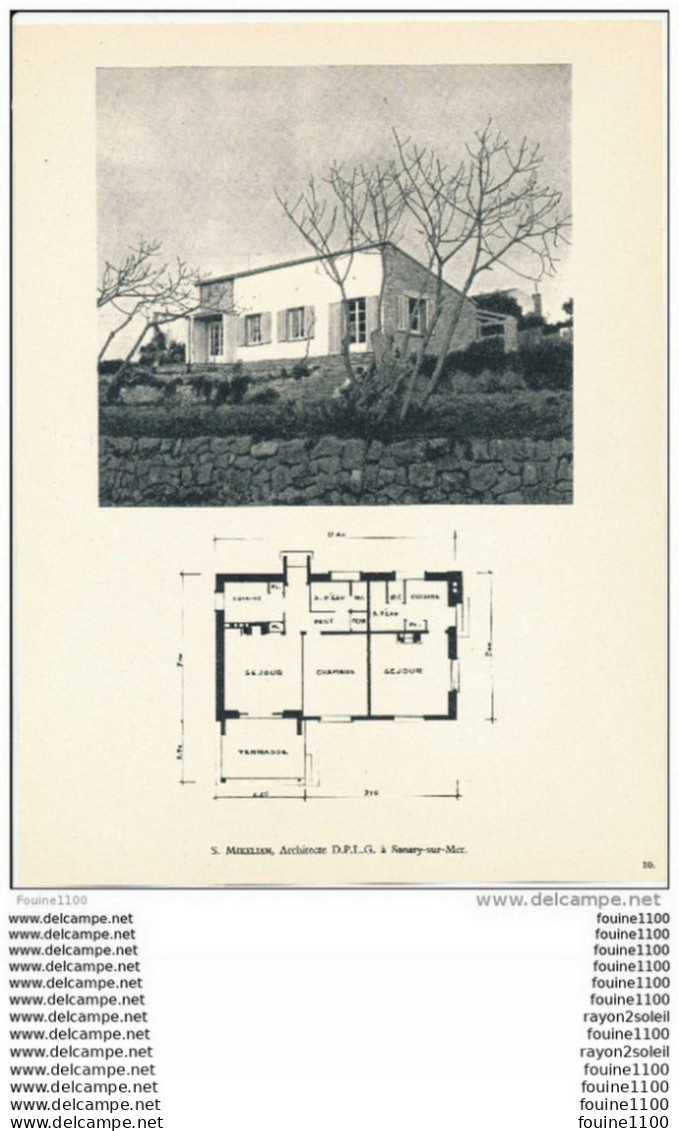 Achitecture Ancien Plan De Maison / Villa ( Architecte S. MIKELIAN à SANARY SUR MER    ) - Architektur