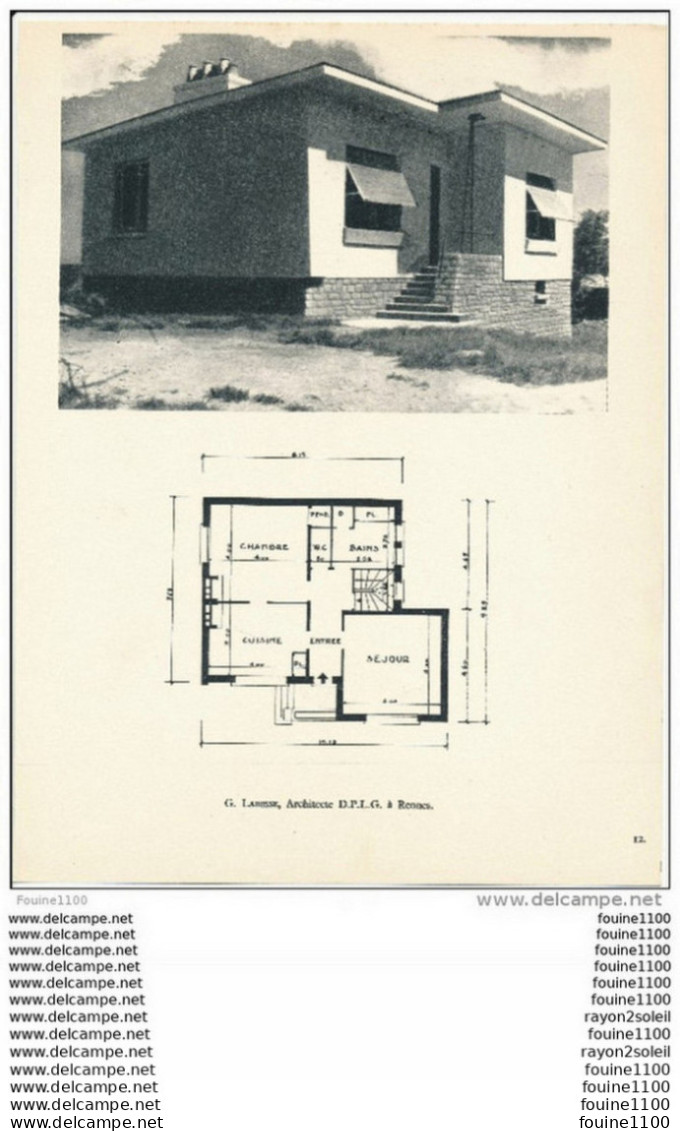 Achitecture Ancien Plan De Maison / Villa ( Architecte G. LABESSE à RENNES     ) - Architektur