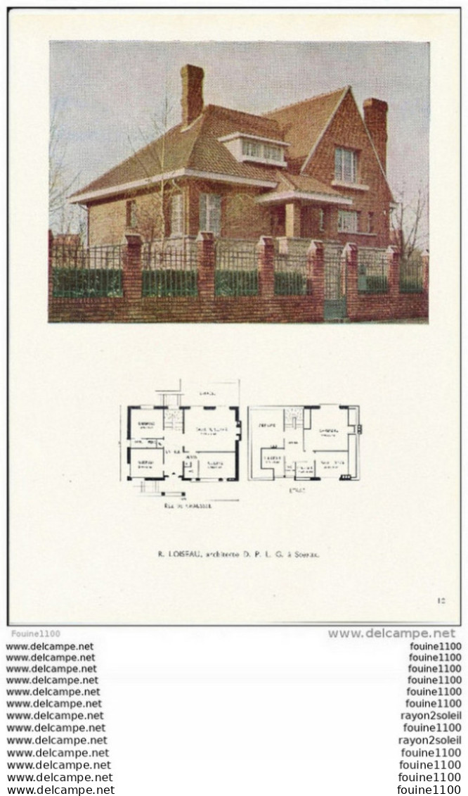 Architecture Ancien Plan D'une Villa    ( Architecte R. LOISEAU à SCEAUX    ) - Architecture
